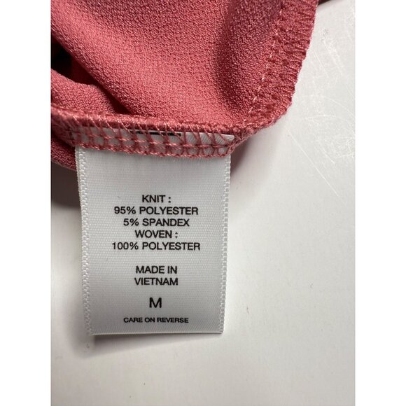 7th Avenue Design Studio Pink V-Neck Raglan Sleeve Top With Tie Collar & Ruched - Picture 6 of 7